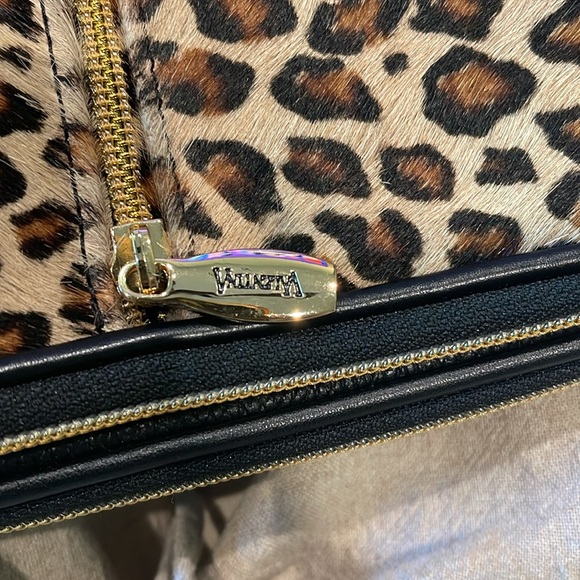 Black leather and leopard print crossbody convertible bag - Picture 4 of 8